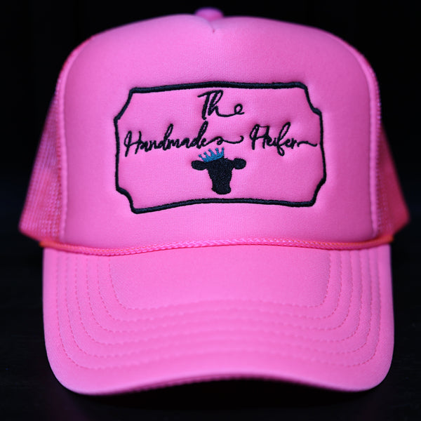 The Handmade Heifer: Hot Pink/Black Trucker Hat