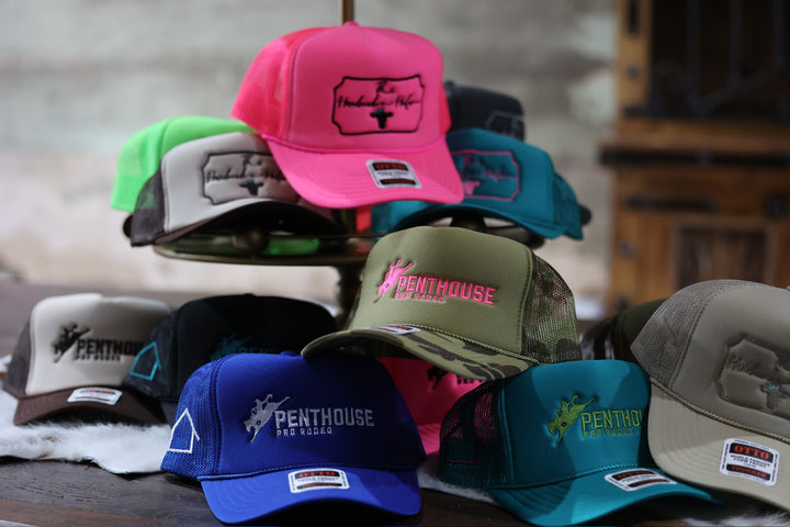Penthouse Pro Rodeo: Teal/ Lime Green Trucker Hat