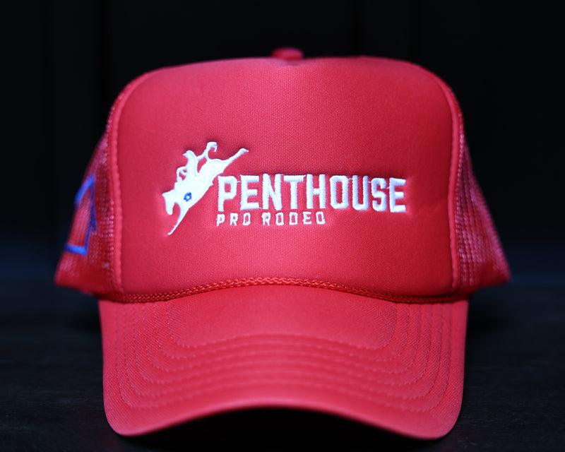 Penthouse Pro Rodeo: Red/White Trucker Hat