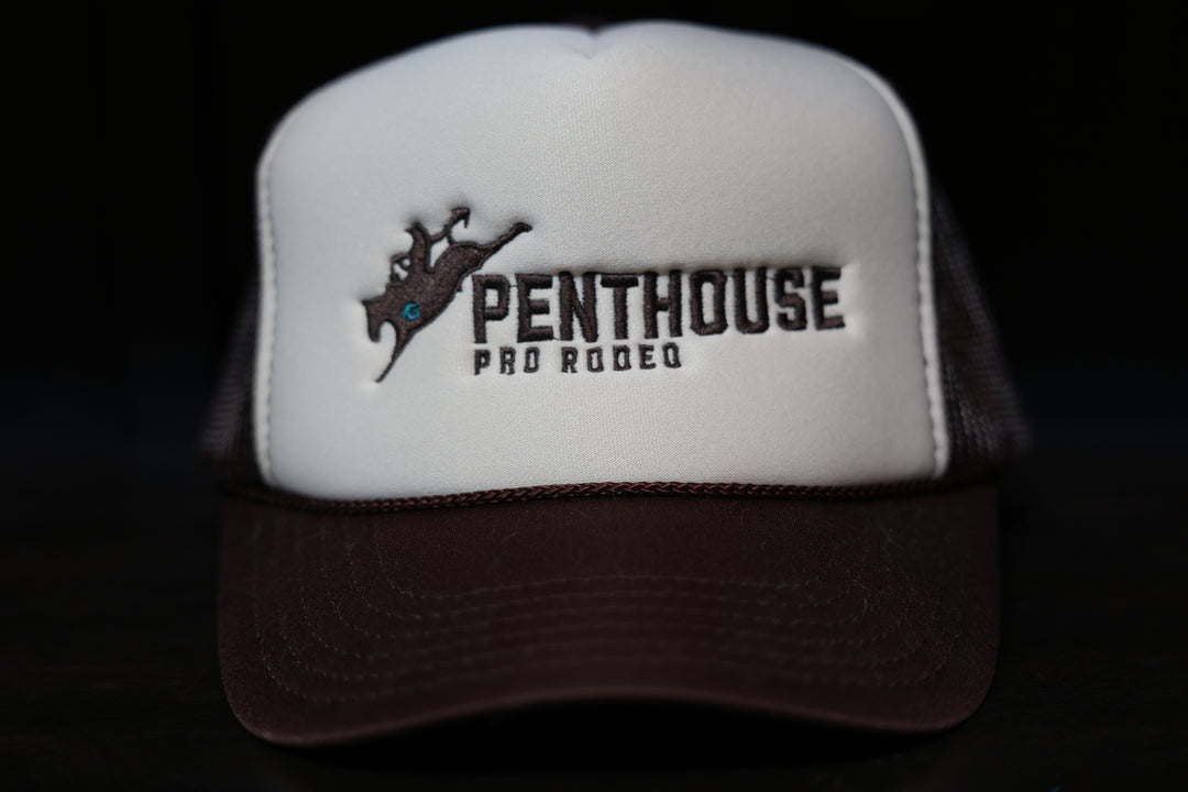 Penthouse Pro Rodeo: Khaki/Chocolate Trucker Hat