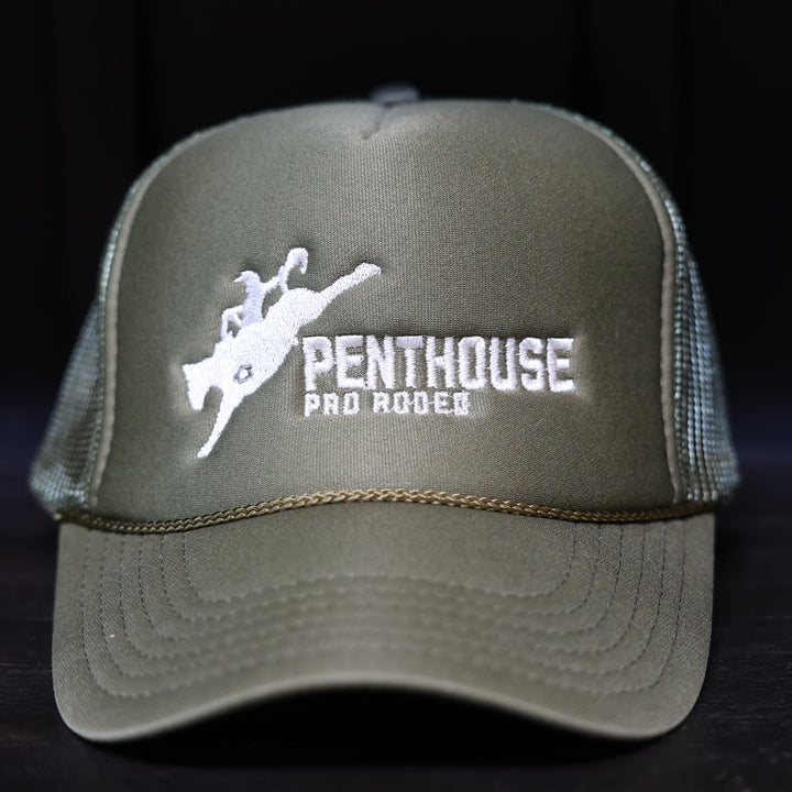 Penthouse Pro Rodeo: Olive/White Trucker Hat