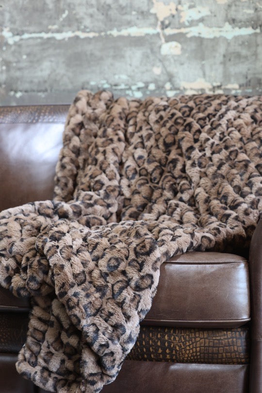 The Hazelnut Leopard Milan Blanket