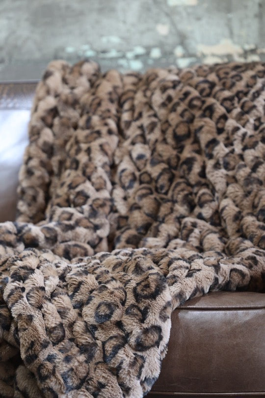 The Hazelnut Leopard Milan Blanket
