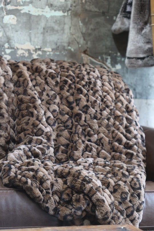 The Hazelnut Leopard Milan Blanket