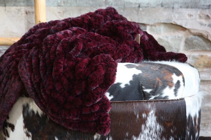 The Merlot Cheetah Milan Blanket