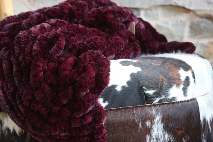 The Merlot Cheetah Milan Blanket