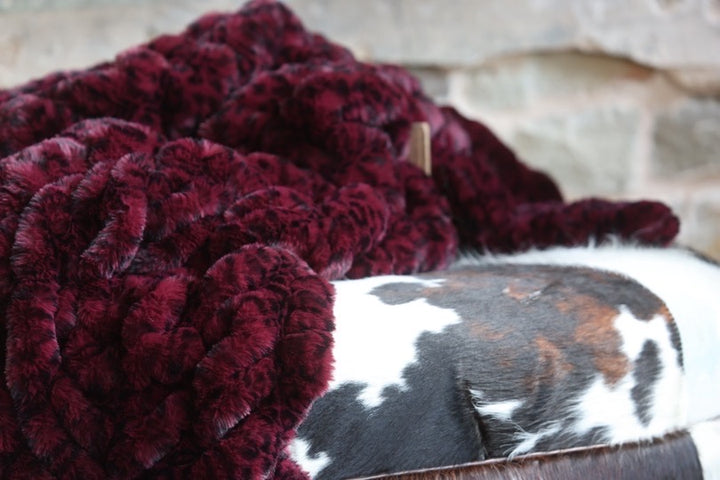 The Merlot Cheetah Milan Blanket