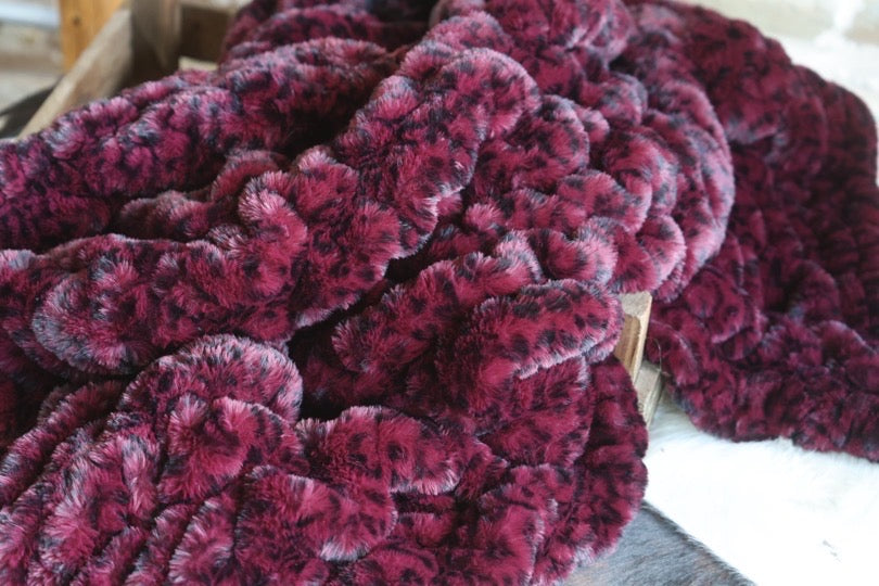 The Merlot Cheetah Milan Blanket