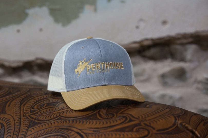 Penthouse Pro Rodeo: Gorra de camionero color oliva y blanco