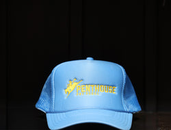 Penthouse Pro Rodeo: Sky Blue/ Yellow Trucker Hat