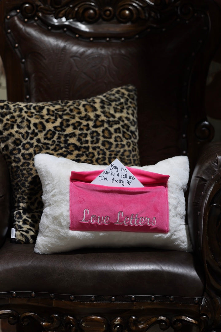 Natural Encore with Pink Minky Envelope “Love Letters” Pillow