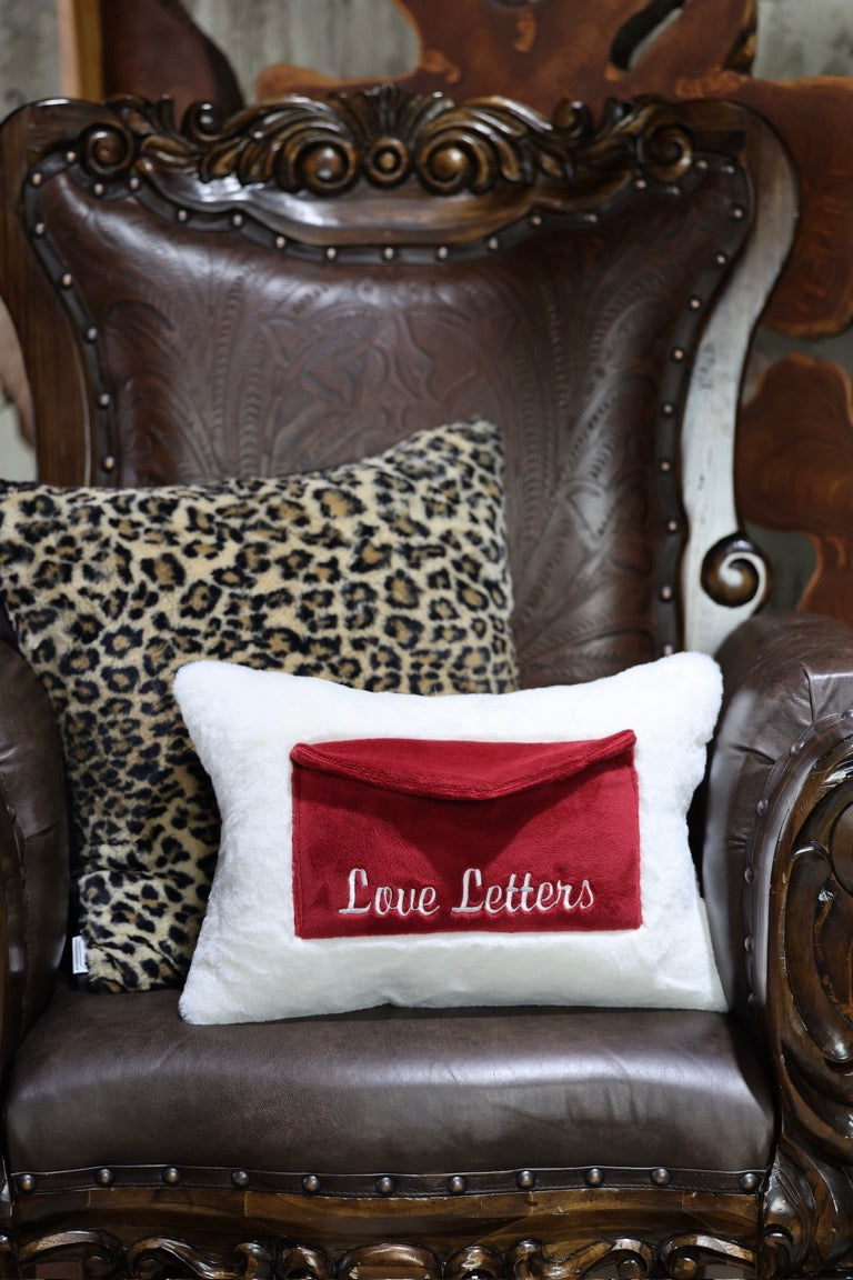 Natural Encore with Red Minky Envelope “Love Letters” Pillow