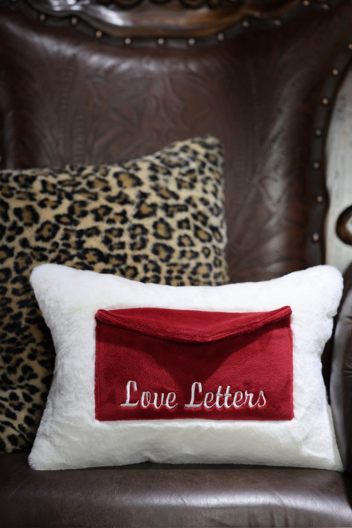 Natural Encore with Red Minky Envelope “Love Letters” Pillow