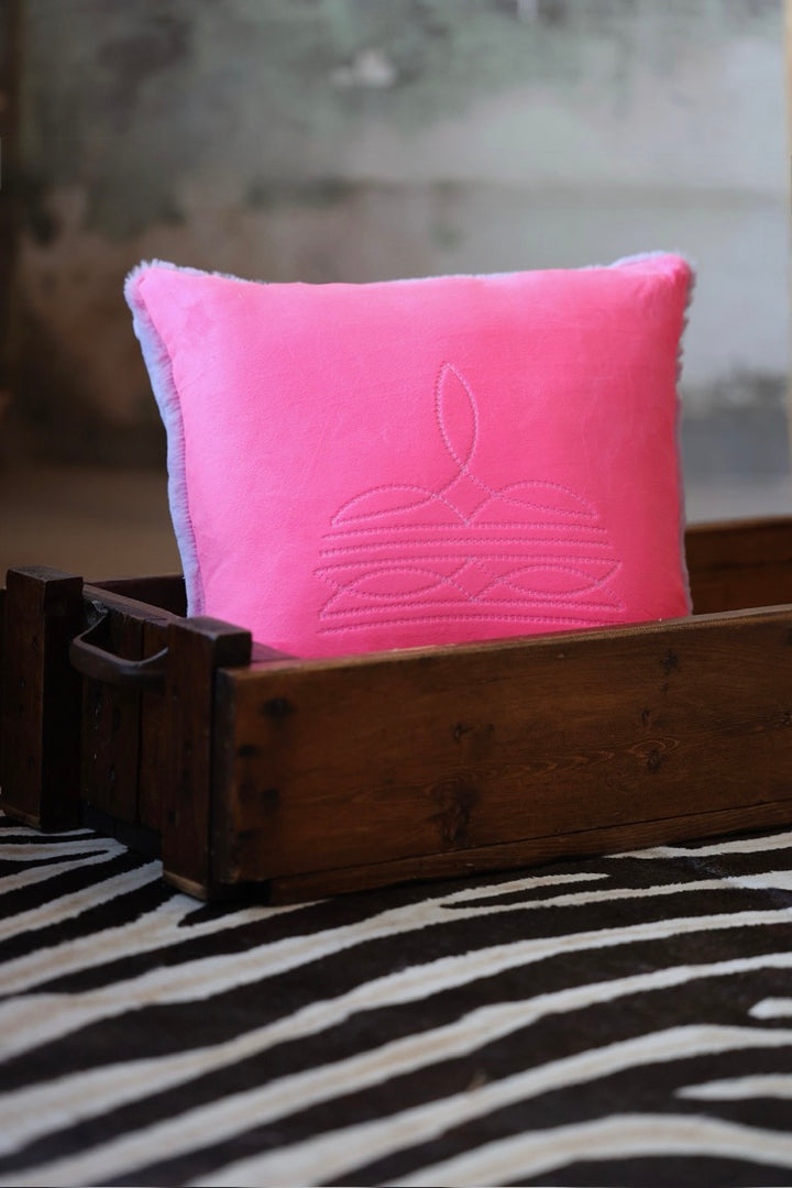 Boot Stitch Pillow | Pink with Unicorn Frost Seal