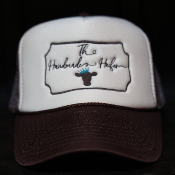 The Handmade Heifer: Khaki/ Chocolate Trucker Hat