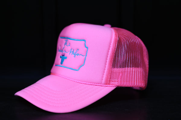 The Handmade Heifer: Hot Pink/ Turquoise Trucker Hat