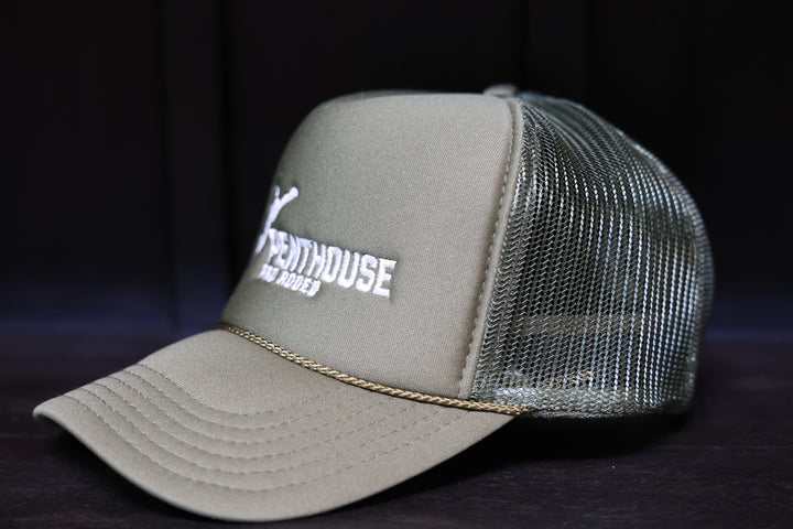 Penthouse Pro Rodeo: Olive/White Trucker Hat