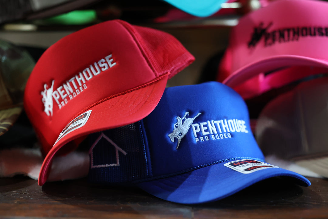 Penthouse Pro Rodeo: Teal/ Lime Green Trucker Hat