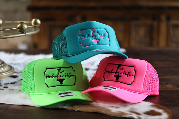The Handmade Heifer: Hot Pink/ Turquoise Trucker Hat