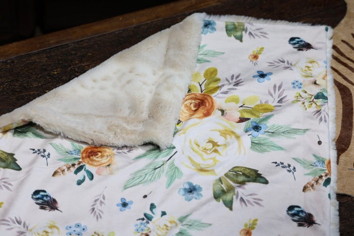 The Alaskan Flower & Feather Baby Blanket