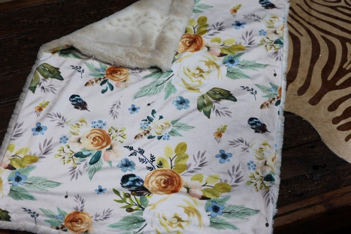 The Alaskan Flower & Feather Baby Blanket