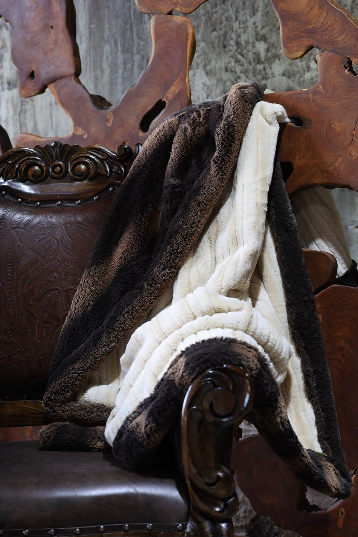 The Cream & Leather Blanket